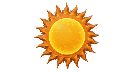 Isolated Radiant Sun with Ornate Frame Design