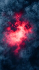 Fiery Sky Through Dark Clouds