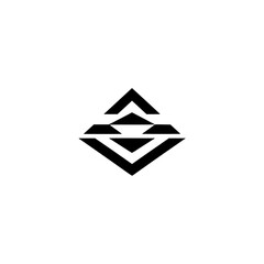 Geometric Logo Design: Modern Black & White Icon on White Background