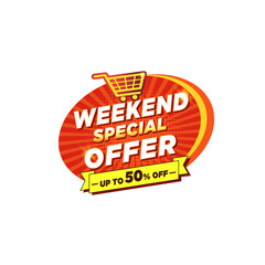 Weekend Special Offer Logo Label Design vector. Advertising, Marketing, Promo