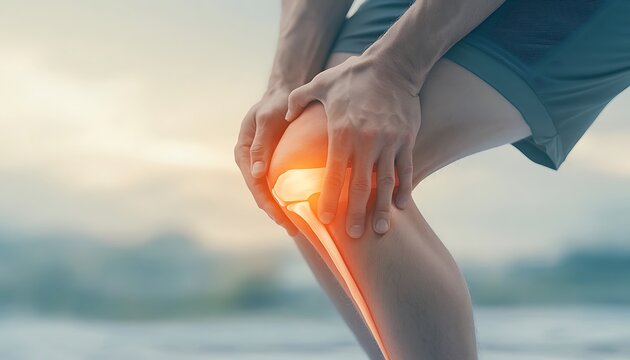 Runners Knee Pain Outdoor Sunset.