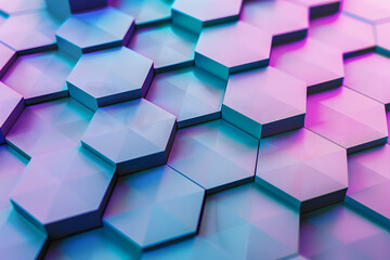 Abstract hexagonal pattern with gradient colors in a modern design.
