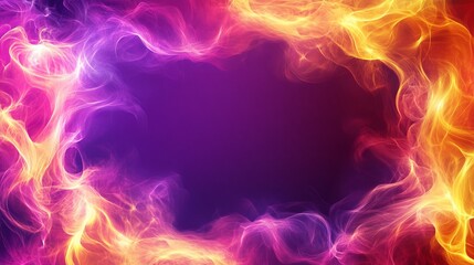 Fototapeta premium Abstract colorful flame frame design.