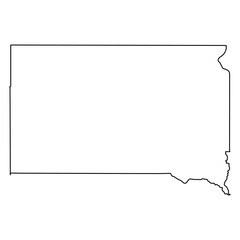 Outline Map of South Dakota State, Blank Template border