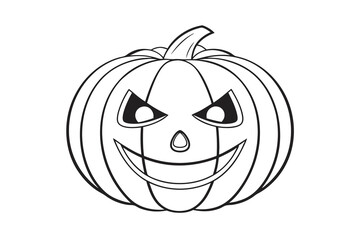 Halloween Jackolantern Pumpkin Carving Design Outline vector