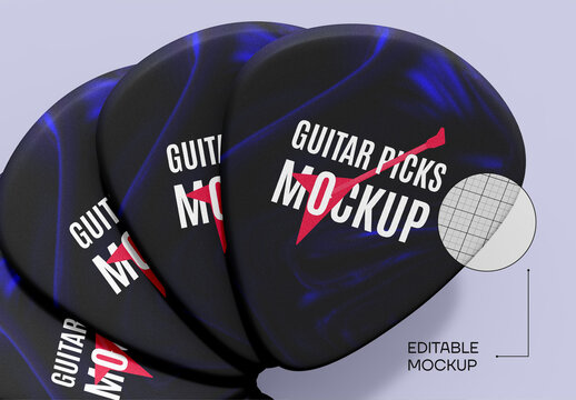 Plastic Triangle Guitar Picks Mockup