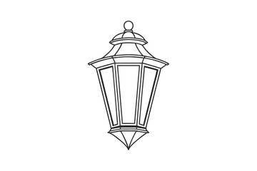Elegant Ornate Lantern Design Vintage Style Street Lamp vector