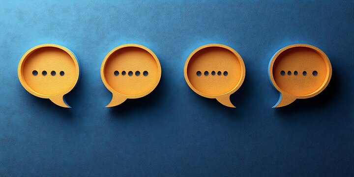 Chat Bubbles on Blue Background - Powered by Adobe