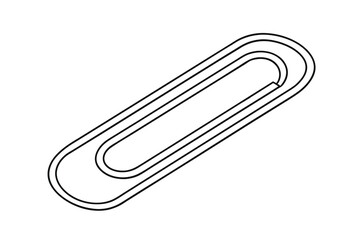 Simple Line Drawing of a Metal Paperclip Stationery Item