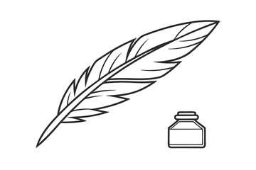 Quill Pen, Ink Bottle, Writing, Stationery, Feather, Vintage, Classic, Calligraphy, Ancient, Artwork