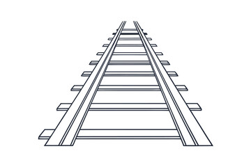 Railway Tracks Perspective Drawing Lines, Rails, Transportation, Journey, Travel