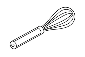 Kitchen Whisk Line Drawing Baking, Cooking, Utensil, Wire, Food