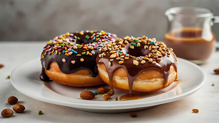 donut with chocolate  cream