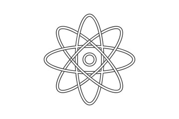 Atomic Structure Nucleus, Electrons, Orbits, Science, Physics, Energy, Model, Diagram, vector art,