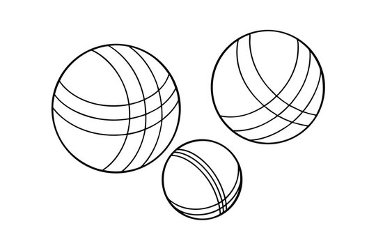 Bocce Ball Game vector art Three Striped Balls