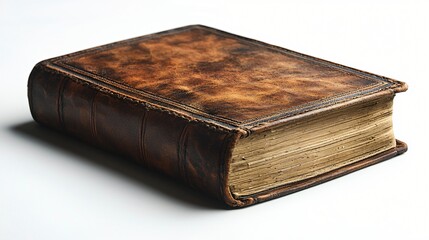 Obraz premium Antique Leather Bound Book, Aged Pages, Vintage Textured Cover of excellence in splendor beyond compare.