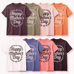 Happy Mother's Day Celebrating t-shirt design and White on mockup background