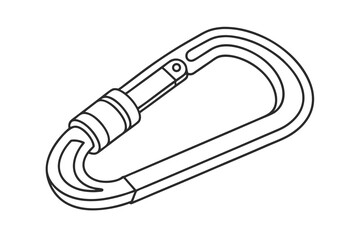 Outline Drawing of a Carabiner Clip for Climbing Safety