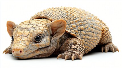 Fototapeta premium Armored Creature with Elephant Ears and Scaly Texture Wildlife Mammal Animal Digitally.