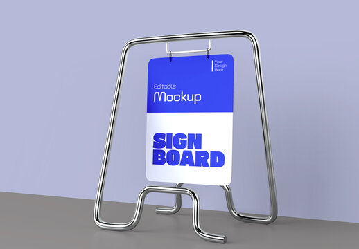 Metal Stand Billboard Mockup