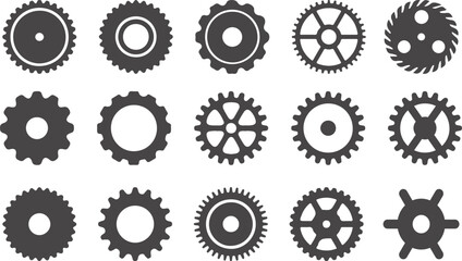 Gear Clipart Silhouette vector file.