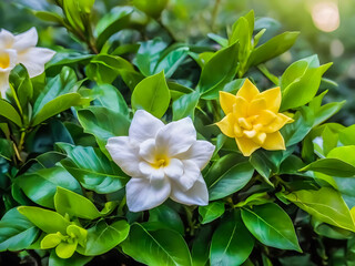 Obraz premium Cape jasmine, Gardenia jasmine