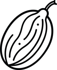  bitter melon outline vector on white background.