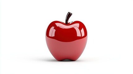 Glossy Red and Pink Apple on White Background