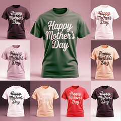 Happy Mother's Day Celebrating t-shirt design and White on mockup background