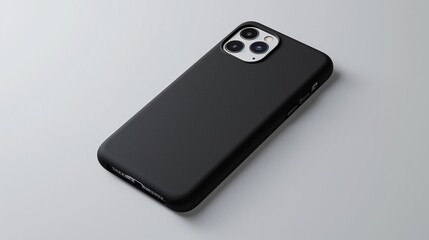 A detailed smartphone case mockup with a glossy finish, floating on a white background.