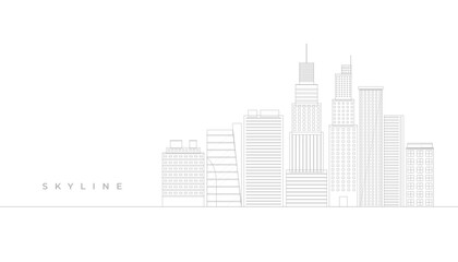 Fototapeta premium modern skyline city town banner with an architectural masterpiece