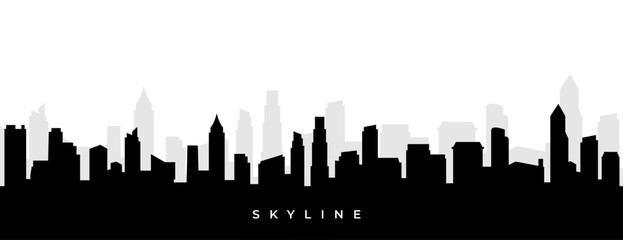 Obraz premium modern skyscrapers silhouette banner for urban development