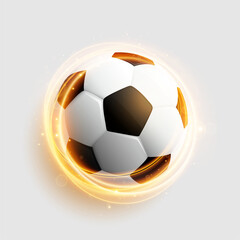 Obraz premium realistic soccer or football with light streak design