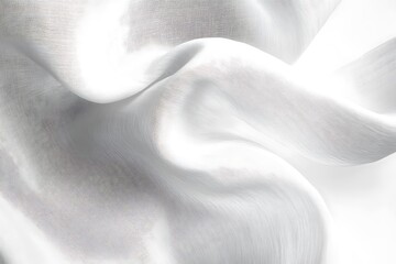 Soft white fabric texture with delicate folds and subtle shadows for textile design