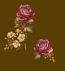 flower bunch and digital allover pattren and  black and white pattren © DigitalArt