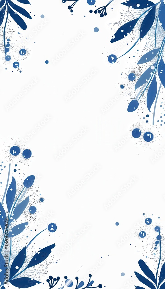 Poster minimalist hanukkah card design with elegant silver lines and delicate blue patterns