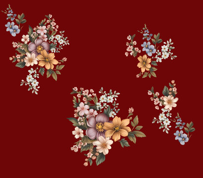 flower bunch and digital allover pattren and  black and white pattren