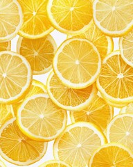 Vibrant Lemon Slices A Refreshing Citrus Display of Juicy isolated on white background