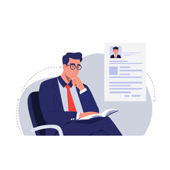 The resumes of experienced professionals are often confused with the best job candidates. The concept of hiring interviews, a flat art vector model.