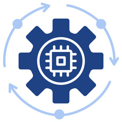 Obraz premium Automation Flat Blue Icon