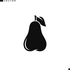 Pear vector. Abstract fruit icon. Isolated pear on white background