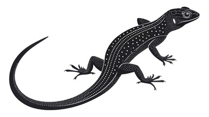 Naklejka premium silhouette of a lizard vector illustration isolated on white or transparent background