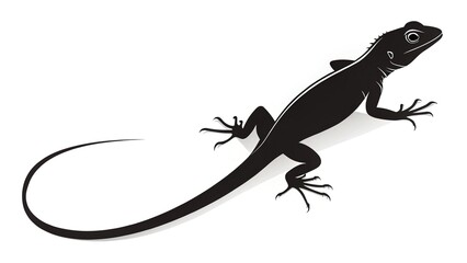 Naklejka premium silhouette of a lizard vector illustration isolated on white or transparent background