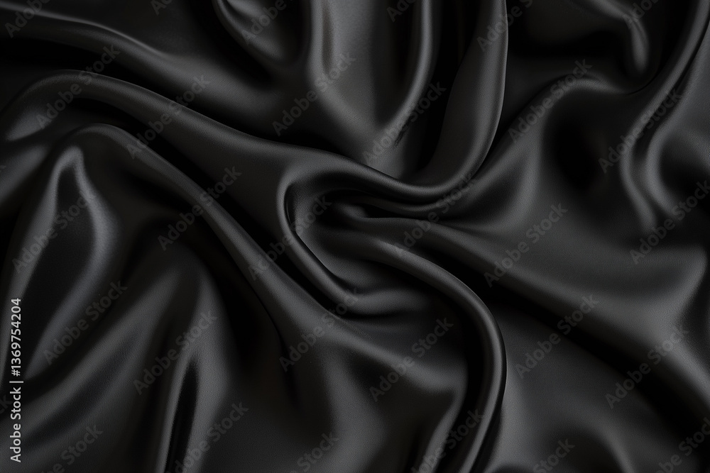 Poster elegant dark fabric with flowing drape for backgrounds and design
