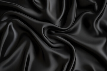 Elegant Dark Fabric with Flowing Drape for Backgrounds and Design