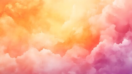 Colorful Watercolor Sunrise Sky Abstract Painting