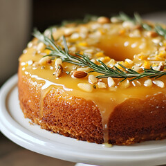 A Pine Nut Cake with Orange Sweet Cream