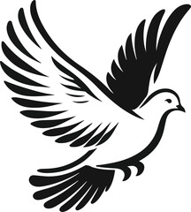 Vector silhouette of a dove