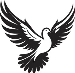 Obraz premium Vector silhouette of a dove