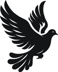 Vector silhouette of a dove